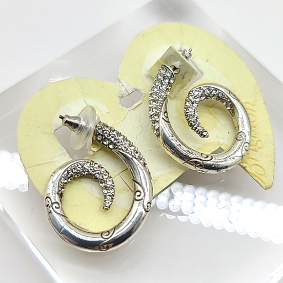 NWTS $58 Brighton "Christalina" Swirls with Etched Scrolls & Pave Set Crystals! - Picture 7 of 8